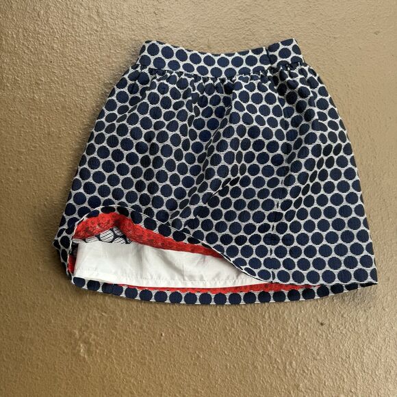 Kate Spade Bubble Skirt Sz 4 Navy Blue & White Lace Lined The Rules With Pockets - Picture 1 of 16